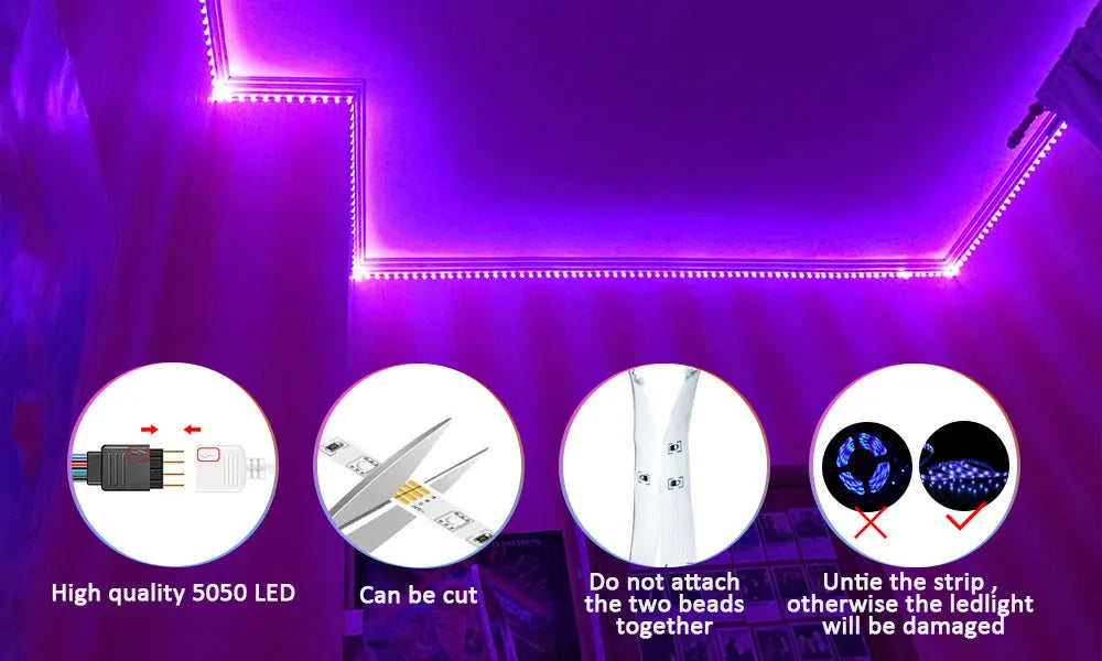 LED Strip Lights - Colour Changing Home LED lighting with Music Sync - petguardiansupplies