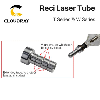 Cloudray Reci W2/T2 90W-100W CO2 Laser Tube Wooden Box Packing Dia. 80mm/65mm CO2 Laser Engraving Cutting Machine S2 Z2 - petguardiansupplies