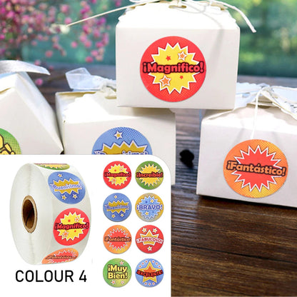 100-500pcs Cute Reward Stickers Roll with Word Motivational Stickers for School Teacher Kids Student Stationery Stickers Kids - petguardiansupplies