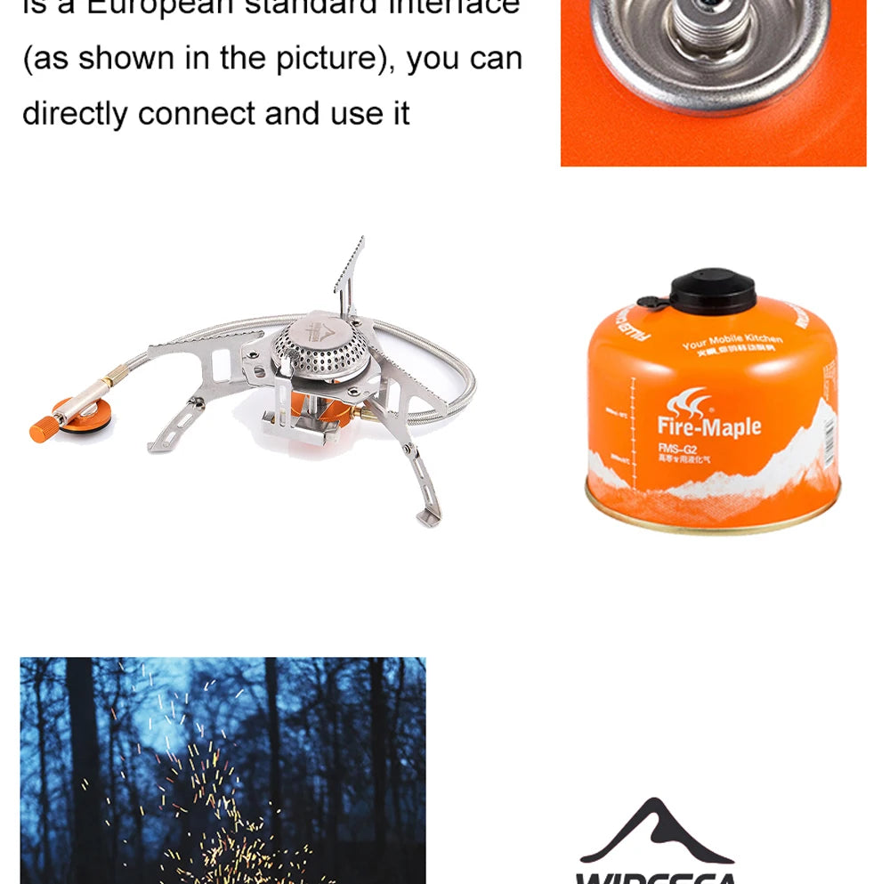 Widesea Camping Gas Stove Outdoor Tourist Burner Strong Fire Heater Tourism Cooker Survival Furnace Supplies Equipment Picnic - petguardiansupplies