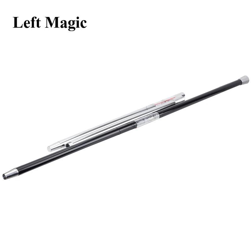 Aluminum Dancing Cane Stick (Silver/Black) Magic Trick Floating Magic Wand Close Up Street Stage Magic Props Accessories - petguardiansupplies