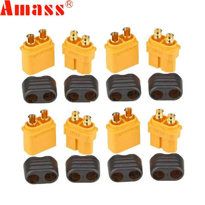 10 x Amass XT60+ XT60H Plug Connector With Sheath Housing 5 Male 5 Female (5 Pair ) For Rc Lipo Battery Rc Drone Car Boat - petguardiansupplies