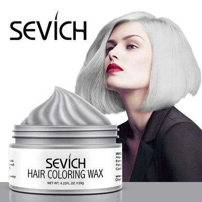 Sevich Temporary Hair Color Wax Men Diy Mud One-time Molding Paste Dye Cream Hair Gel for Hair Coloring Styling Silver Grey 120g - petguardiansupplies