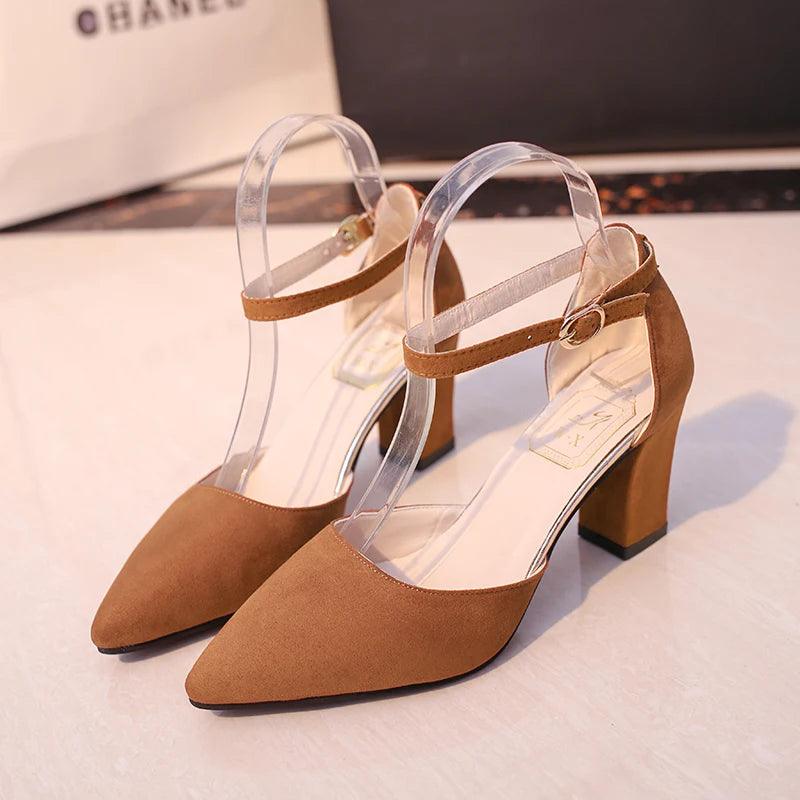 2020 Sandalias femeninas high heels Autumn Flock pointed sandals sexy high heels female summer shoes Female sandals mujer s040 - petguardiansupplies