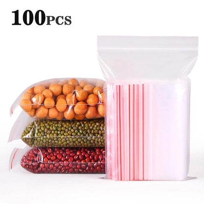 100PCS Plastic Bags Jewelry Zip Zipped Lock Reclosable Poly Clear Packaging Bags Different Size - petguardiansupplies