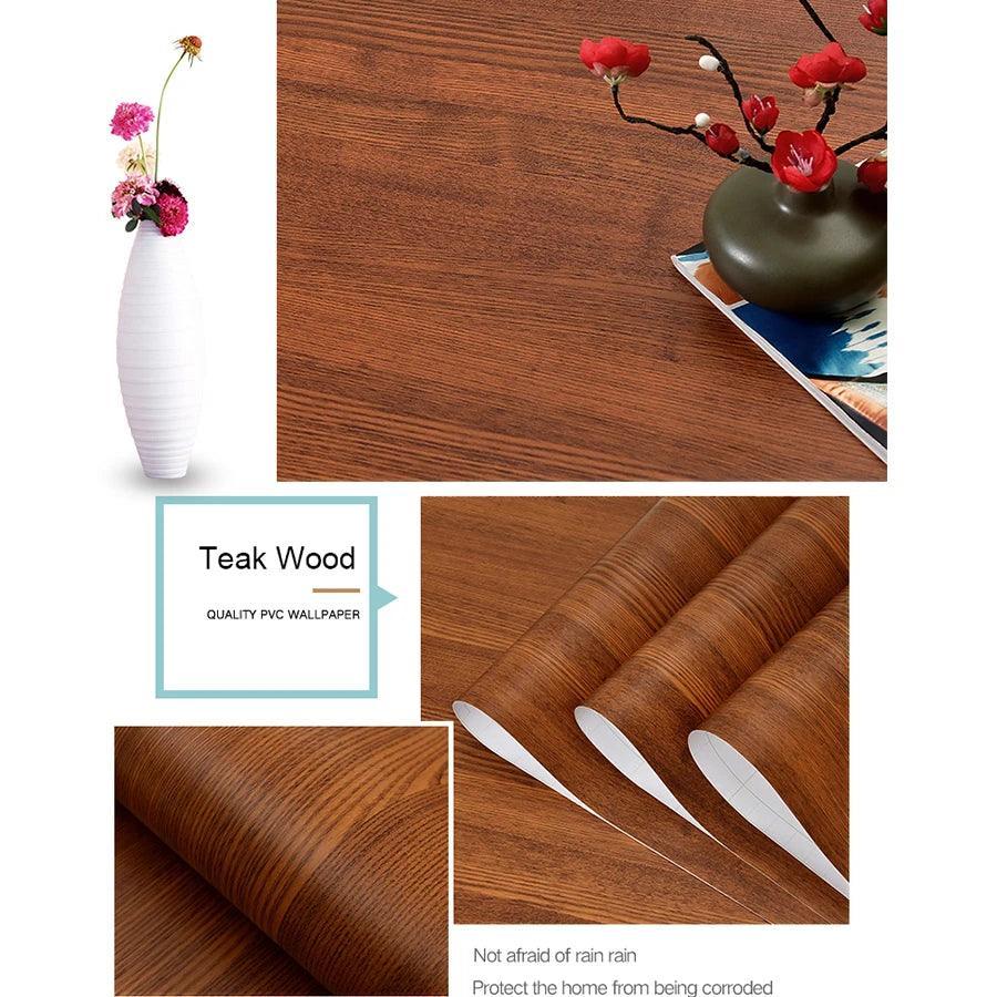 PVC Waterproof Self Adhesive Wallpaper Roll Furniture Cabinets Vinyl Decorative Film Wood Grain Stickers For Diy Home Decor - petguardiansupplies