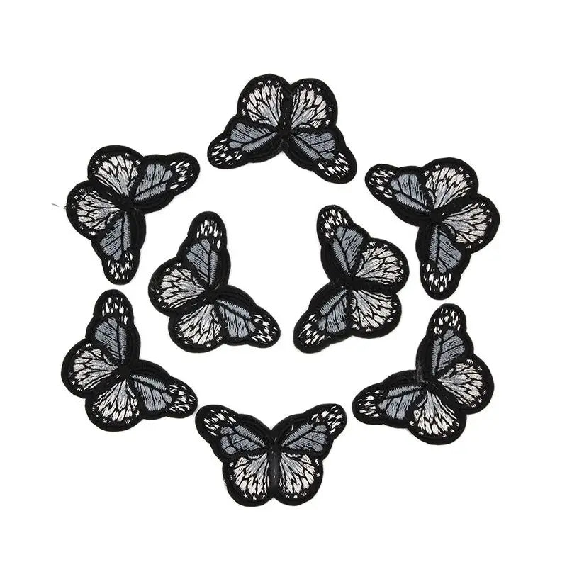 10pcs/lot Butterfly Stickers Clothes Jeans Iron Patches Diy Appliqued for Bags Shoes Handmade Sweater appliques Motif Badge - petguardiansupplies