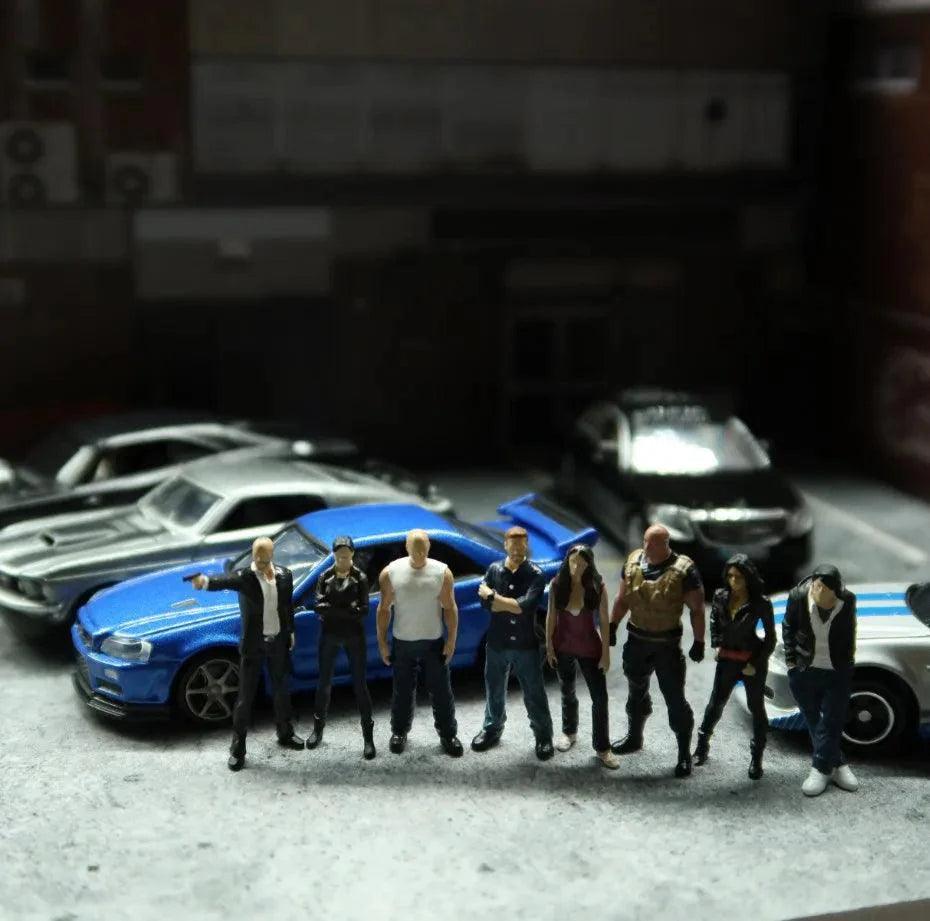 Classic 1:64 Scale Model Fast and Furious 9 people Cast Alloy Car Simulation Static Figures Diorama Miniature Scene Collection - petguardiansupplies