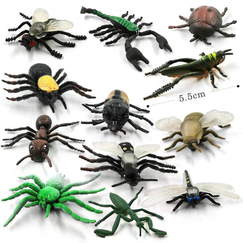 12Pcs Insect Spider Butterfly Fish Dinosaur Dog Cat Horse Figurine Farm Animal Model Action Figure Hot Toy Set For Children Gift - petguardiansupplies