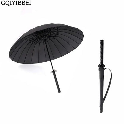 Creative Long Handle Large Windproof Samurai Sword Umbrella Japanese Ninja-like Sun Rain Straight Umbrellas Automatic Open - petguardiansupplies