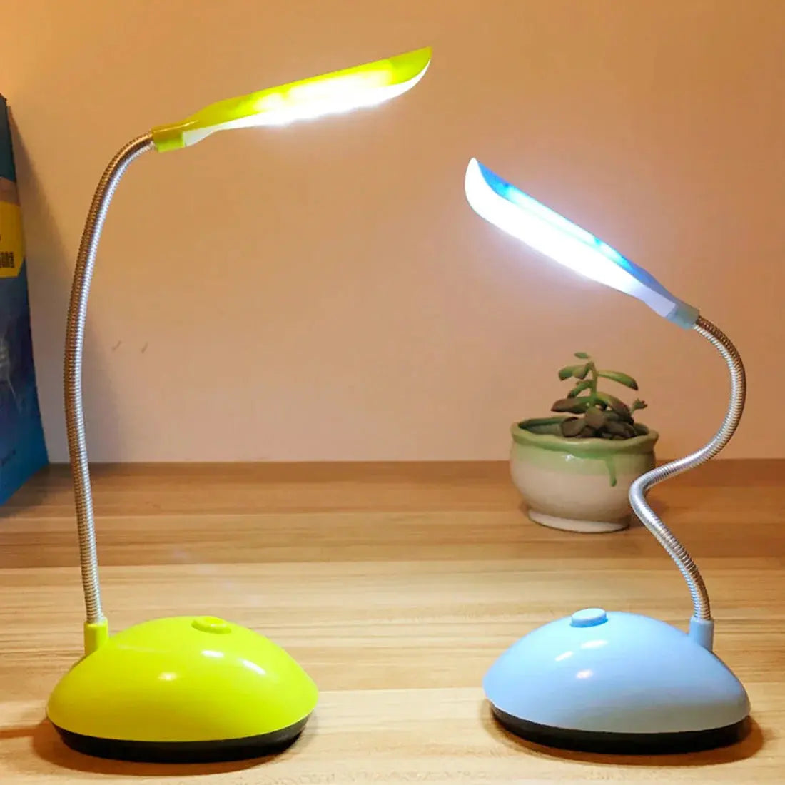 Battery Operated LED Reading Night Lamp Flexible Table Light Foldable Switch Desk Working Study Light For Kids Student Office - petguardiansupplies