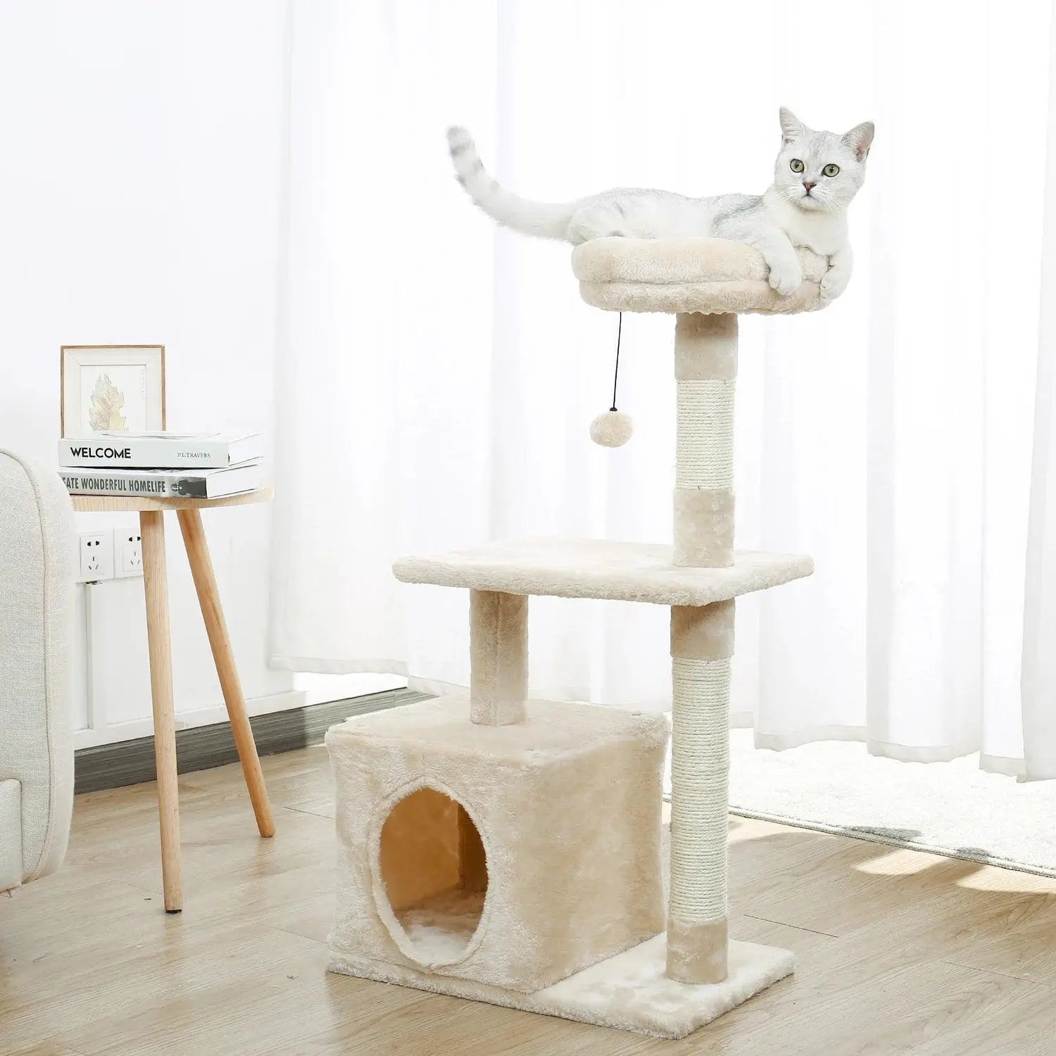 Domestic Delivery Multi-Level Cat Tree Tower Climb Furniture Scratching Post for Indoor House Pet Supplies Kitten Toy Cozy Condo - petguardiansupplies