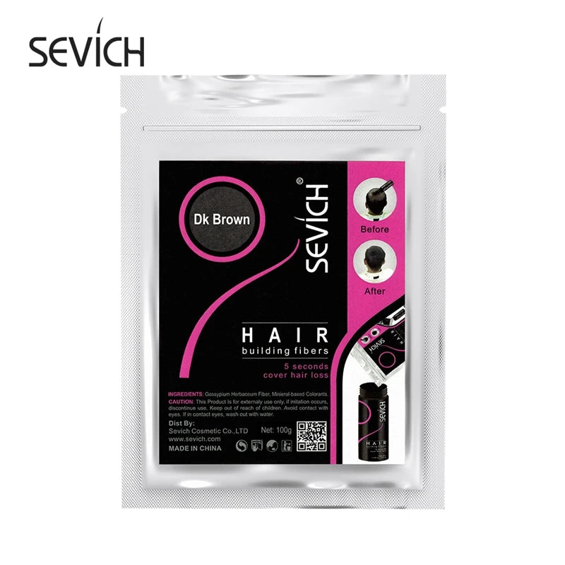 Sevich Beauty Salon Instant Thickening Hair Fiber Powder 100g Thickening Hair Building Fibers Wig Extensions Refill Black Colors - petguardiansupplies