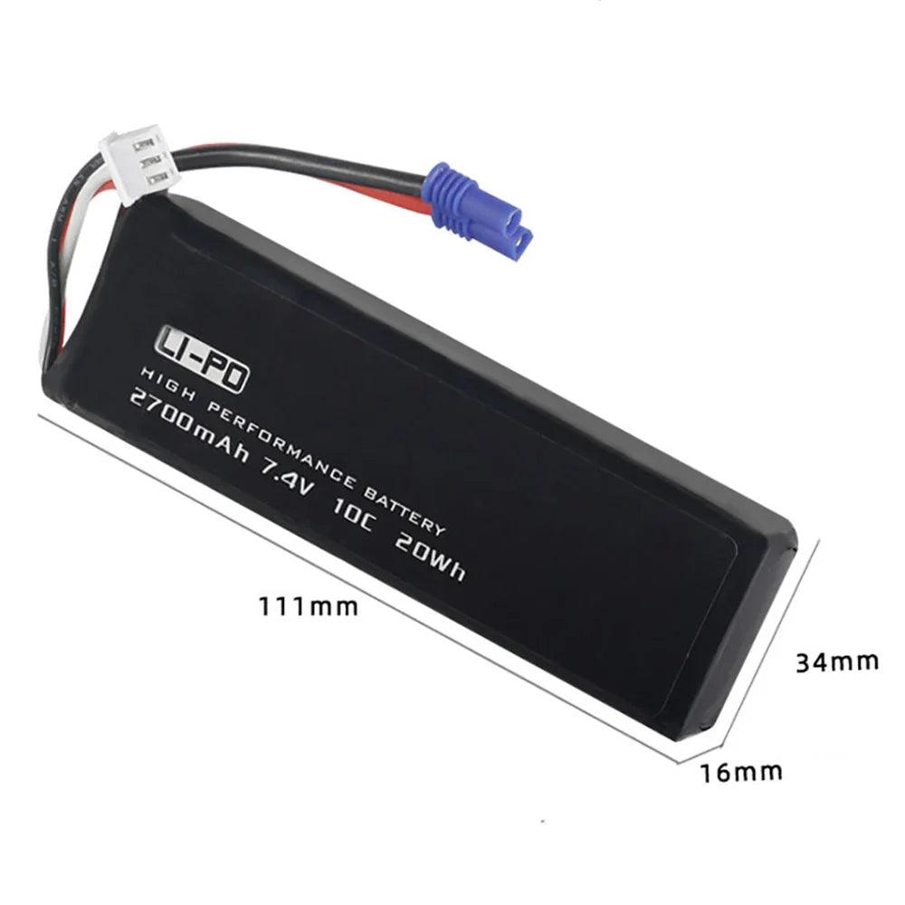 2PCS 7.4V 2700mAh 10C Original Battery for Hubsan H501S H501A H501M H501C X4 RC Quadcopter Spare Parts H501S-14 - petguardiansupplies