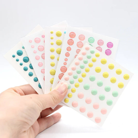 KSCRAFT 5pcs/set Sugar Sprinkles Self- adhesive Enamel Dots Resin Sticker for Scrapbooking/ DIY Crafts/ Card Making Decoration - petguardiansupplies