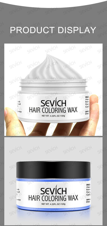 Sevich Temporary Hair Color Wax Men Diy Mud One-time Molding Paste Dye Cream Hair Gel for Hair Coloring Styling Silver Grey 120g - petguardiansupplies