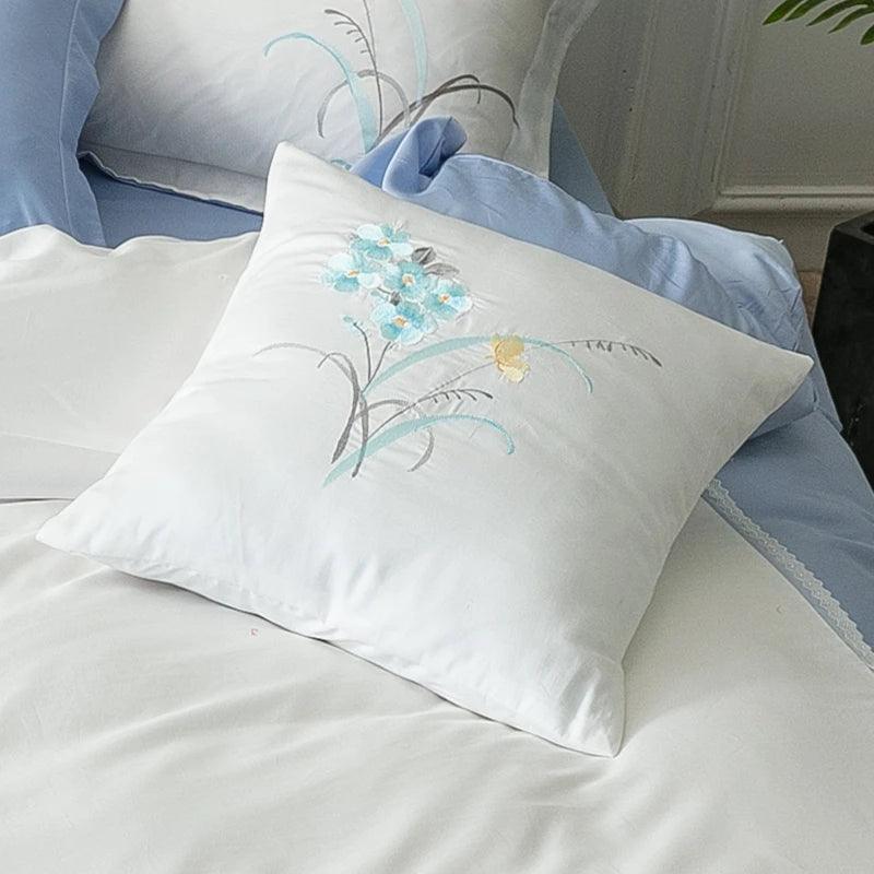 Embroidered Cushion Cover Lumbar Pillowcase Egyptian Cotton 1pcs 45*45/35*50 for Bedroom Living Room Home Decor Sofa Cushion - petguardiansupplies