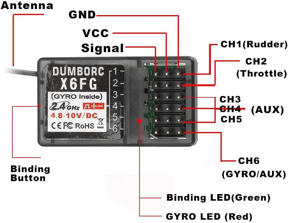 DumboRC X6 RC Transmitter 2.4G 6CH with X6FG / X6F/ X6DC / X6DCG Receiver for Rc Car Boat Tank RC Vehicle Model Toy Parts - petguardiansupplies