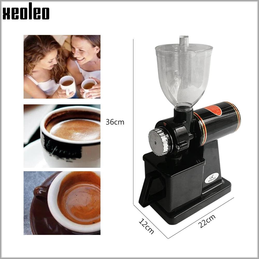 Xeoleo Electric Coffee Grinder 600N Coffee Mill Machine Coffee Bean Grinder Machine Flat Burrs Grinding Machine 100W Red/Black - petguardiansupplies