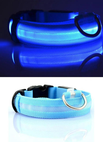 YUDODO Nylon LED Pet Dog Collars for animals Night Safety Flashing Glow Dog Leash Dogs Luminous Fluorescent Collars Pet Supplies - petguardiansupplies