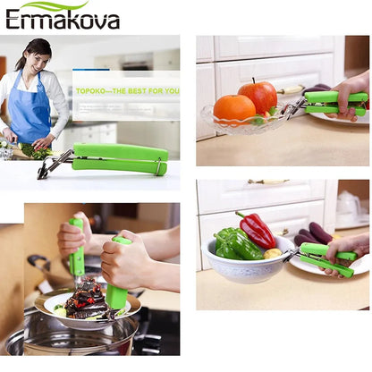 ERMAKOVA Hot Bowl Holder Dish Clamp Pot Pan Gripper Clip Hot Dish Plate Bowl Clip Retriever Tongs Silicone Handle Kitchen Tool - petguardiansupplies