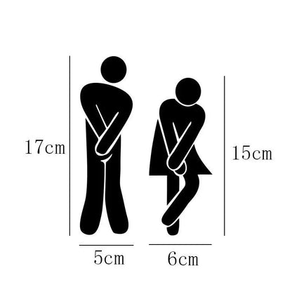 3D Acrylic Bathroom Mirror Stickers Woman&Man Toilet Sign Mirror Wall Sticker Home Hotel Washroom Door Sign Mirror Sticker - petguardiansupplies