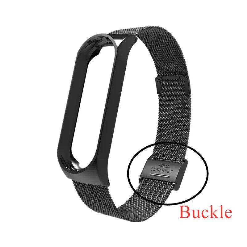 Metal Strap bracelet for Xiaomi mi band 7 6 5 3 4 strap Stainless Steel MiBand 4 Smart Wrist Strap for xiao mi miband 4 3 straps - petguardiansupplies