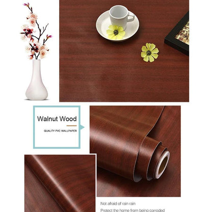 PVC Waterproof Self Adhesive Wallpaper Roll Furniture Cabinets Vinyl Decorative Film Wood Grain Stickers For Diy Home Decor - petguardiansupplies