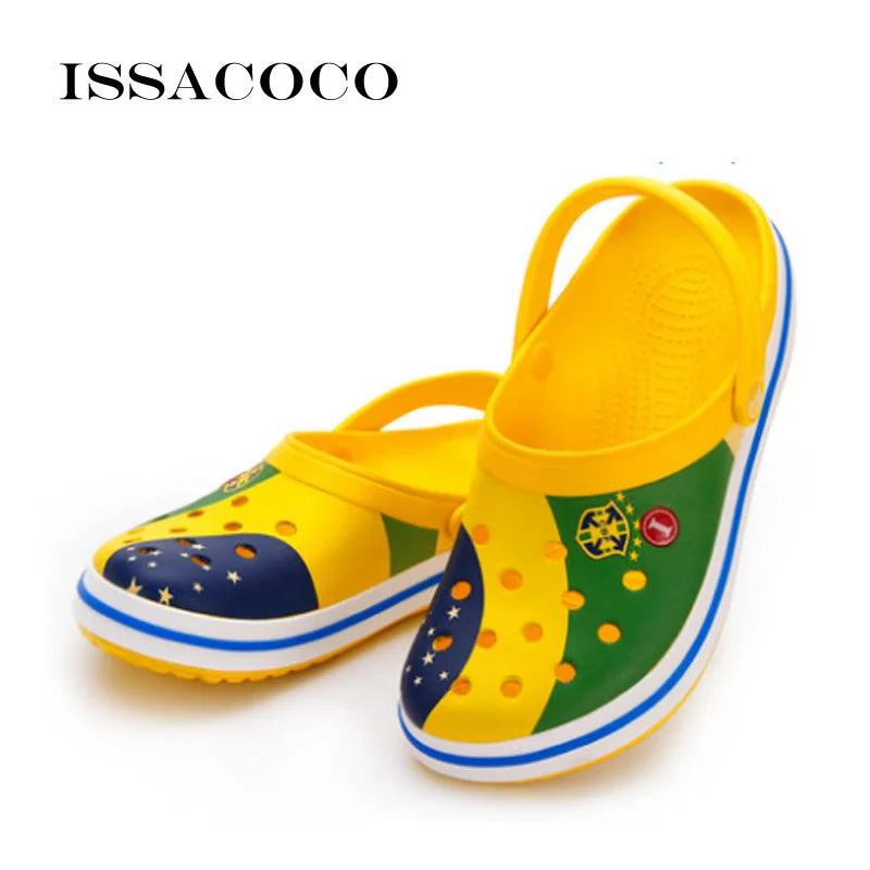 ISSACOCO Men's Flat Indoor Massage Slippers Men Home Non-slip Massage Slippers Zapatos Hombre Beach Flip Flops Men's Slides - petguardiansupplies