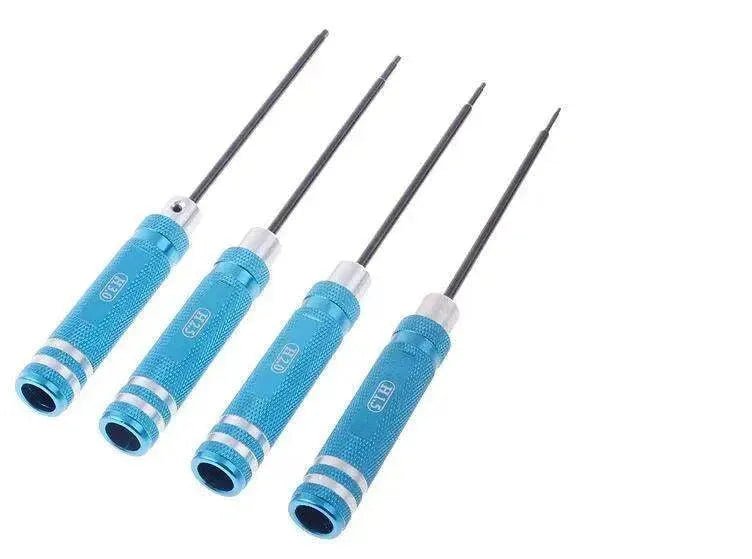 RC Tools 4 pcs hex screw driver set titanium plating hardened 1.5 2.0 2.5 3.0mm screwdriver For RC helicopter Boat Car toys - petguardiansupplies