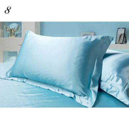 1pc Pure Emulation Silk Satin Pillowcase Single Pillow Cover Multicolor 48*74cm - petguardiansupplies