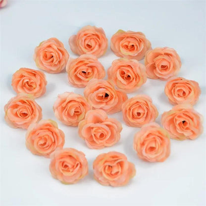 10/50/100pcs 2.5cm Mini Silk Artificial Rose Flower Heads For Wedding Party Home Decoration DIY Accessories Fake Flowers Craft - petguardiansupplies