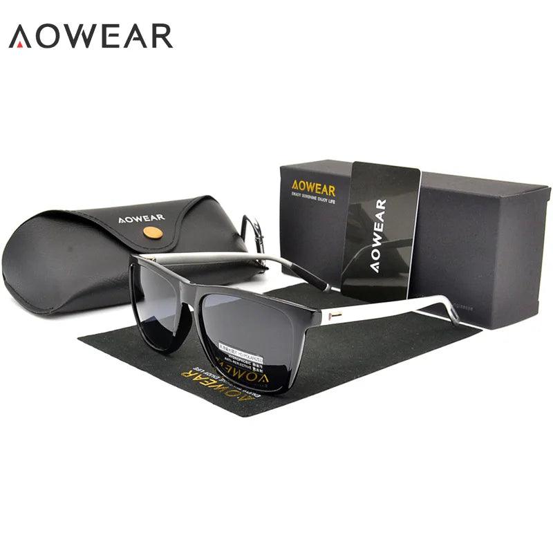 AOWEAR HD Night Vision Glasses Men Aluminium Yellow Lens Sunglasses Men Polarized Night Safe Driving Goggles Oculos Gafas De Sol - petguardiansupplies