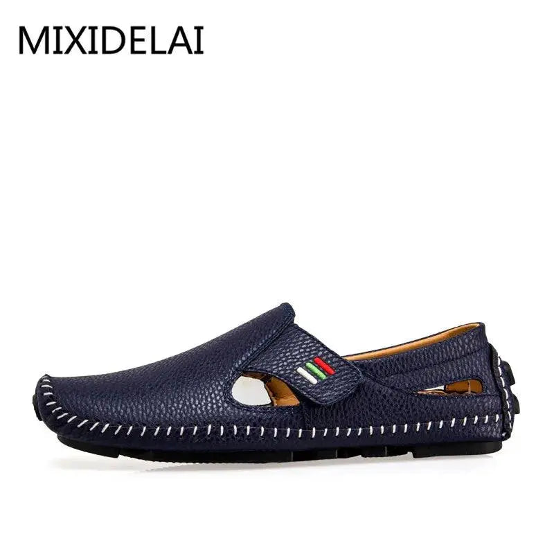 MIXIDELAI Fashion Moccasins For Men Loafers Summer Walking Breathable Casual Shoes Men Hook&loop Driving Boats Men Shoes Flats - petguardiansupplies