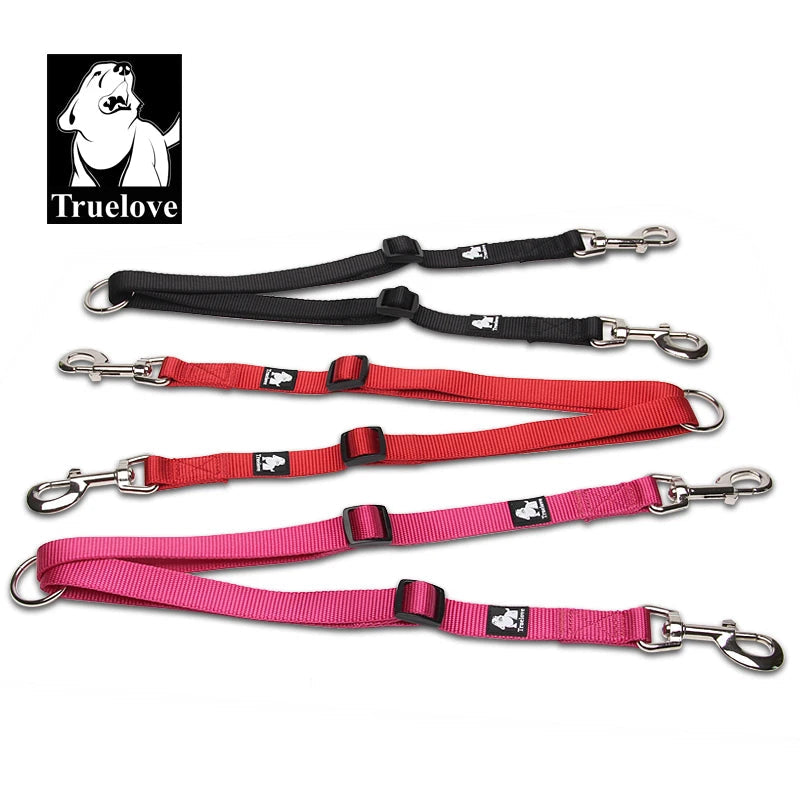 Truelove Nylon Double Dog Leash For Two Dogs Coupler No Tangle Pet Leash For Large Small Dogs For Training Running TLH2372 - petguardiansupplies