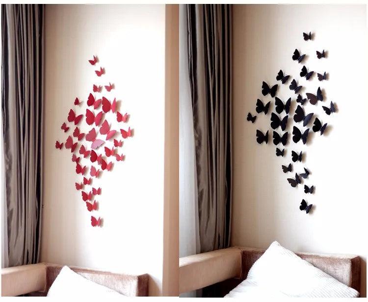 12Pcs 3D Magnet Butterflies Wall Stickers Butterfly Outdoor Bedroom Living Room Home Decor Fridage Decals For Wedding Decoration - petguardiansupplies