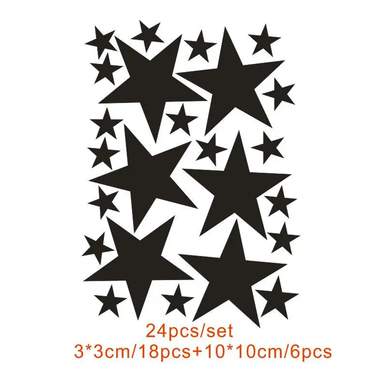 New 45/24pcs Cartoon Starry Wall Stickers For Kids Rooms Home Decor Little Stars Wall Decals Baby Nursery DIY Vinyl Art Mural - petguardiansupplies