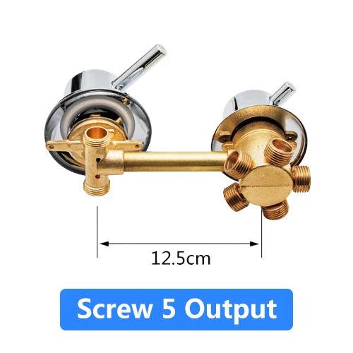 2/3/4/5 Ways Water Outlet Screw Thread Center Distance 10cm 12.5cm Mixing Valve Brass Bathroom Shower Mixer Faucet Tap Cabin - petguardiansupplies