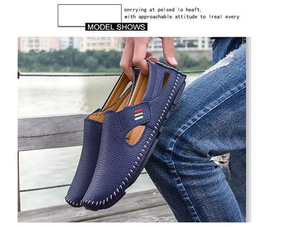 MIXIDELAI Fashion Moccasins For Men Loafers Summer Walking Breathable Casual Shoes Men Hook&loop Driving Boats Men Shoes Flats - petguardiansupplies