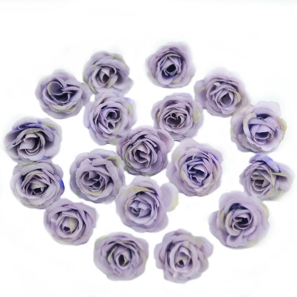 10/50/100pcs 2.5cm Mini Silk Artificial Rose Flower Heads For Wedding Party Home Decoration DIY Accessories Fake Flowers Craft - petguardiansupplies