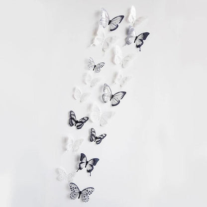 18Pcs/Set 3d Crystal Butterfly Wall Sticker Beautiful Butterflies Art Decals Home Decor Stickers Wedding Decoration On The Wall - petguardiansupplies