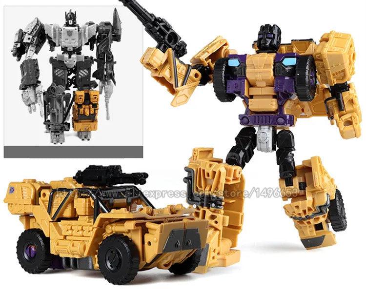 Haizhixing 5 IN 1 Transformation Robot Car Toys Anime Devastator Aircraft Tank Model KO Boys Truck Collection Kid Adult Gift - petguardiansupplies