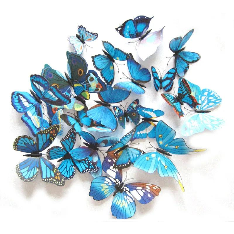 12Pcs 3D Magnet Butterflies Wall Stickers Butterfly Outdoor Bedroom Living Room Home Decor Fridage Decals For Wedding Decoration - petguardiansupplies