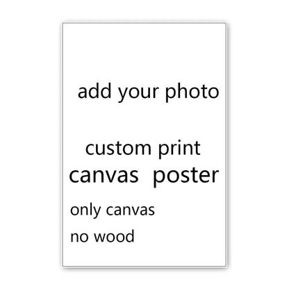 custom print canvas your picture favorite photo family baby canvas painting poster and wall art with solid wood hanging scrolls - petguardiansupplies