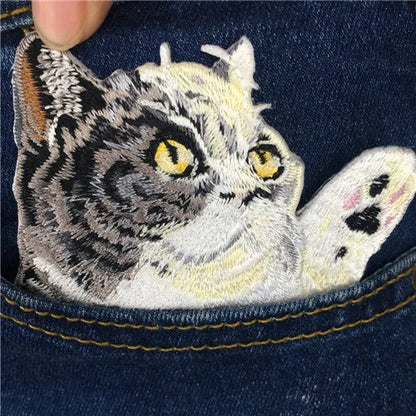 1PC cat patches for clothing iron embroidered patch applique iron on patches accessories badge stickers on clothes Jeans bags - petguardiansupplies