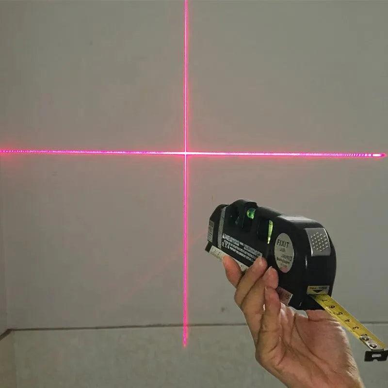 4 in 1 Accurate Multipurpose Laser Level Lever with Tripod Cross Projects Horizontal Vertical Laser Light Beam Measure Tape - petguardiansupplies