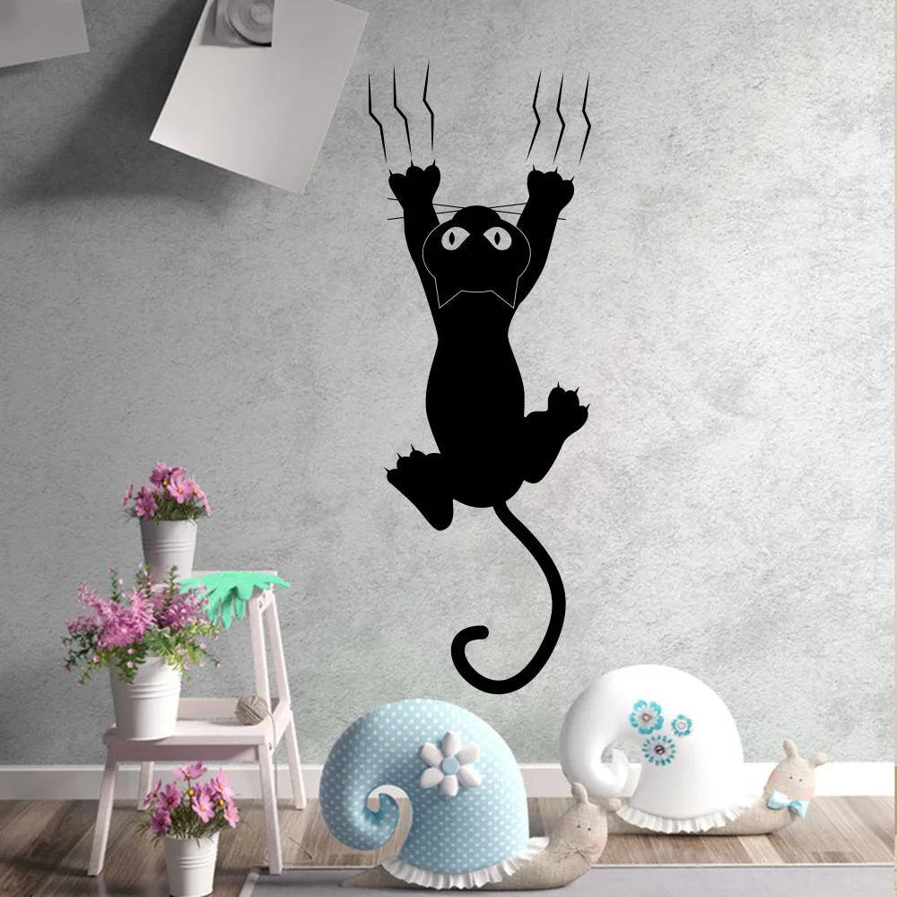 Creative Lazy Black Cat Wall Sticker Home Room Decoration Murals Wall Decals Art Wallpaper Amimals Vinyl Stickers - petguardiansupplies