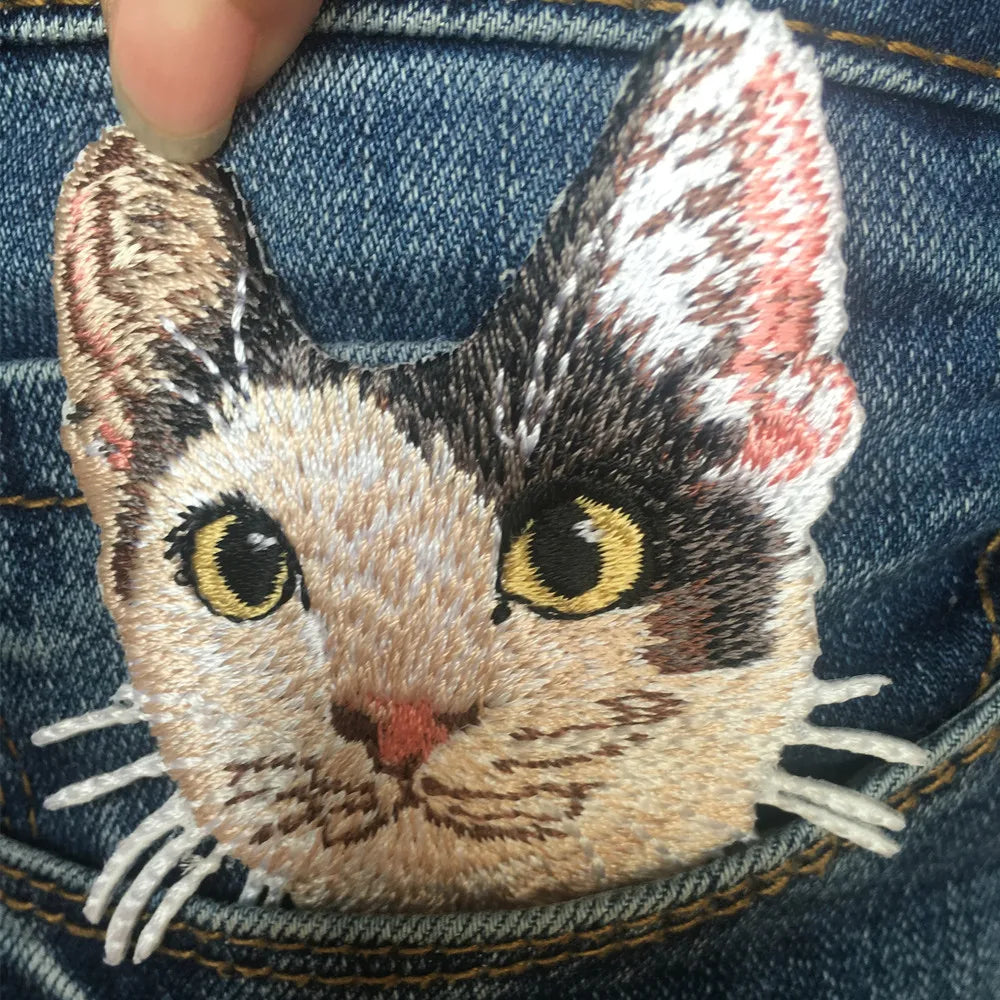 1PC cat patches for clothing iron embroidered patch applique iron on patches accessories badge stickers on clothes Jeans bags - petguardiansupplies