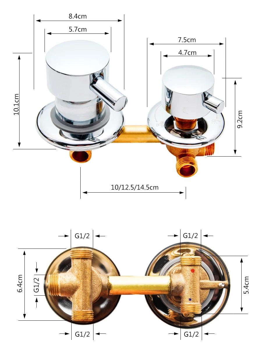 2/3/4/5 Ways Water Outlet Screw Thread Center Distance 10cm 12.5cm Mixing Valve Brass Bathroom Shower Mixer Faucet Tap Cabin - petguardiansupplies