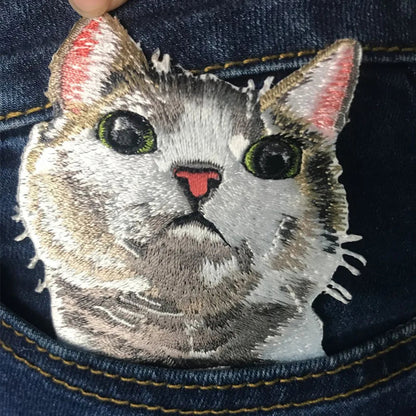 1PC cat patches for clothing iron embroidered patch applique iron on patches accessories badge stickers on clothes Jeans bags - petguardiansupplies